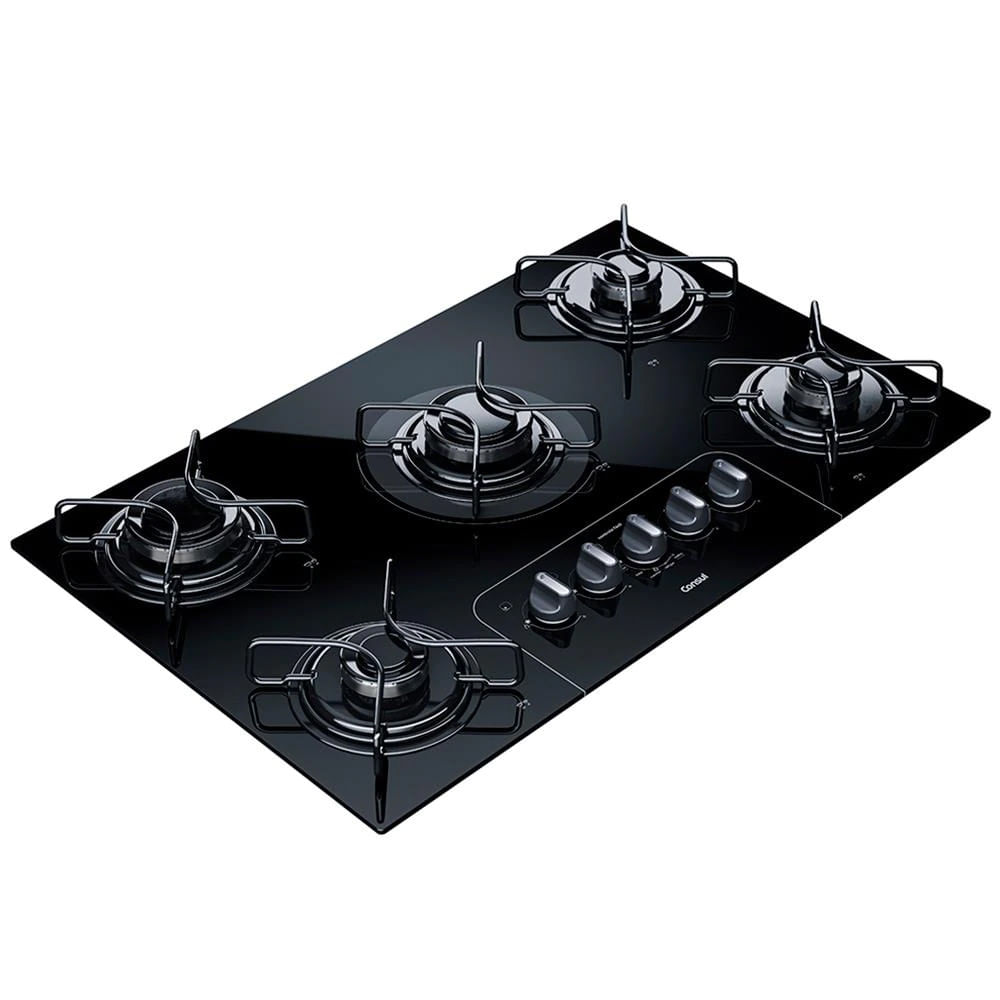 Cooktop a Gás 5 Bocas CD075AE Vidro Temperado Acendimento Automático Consul