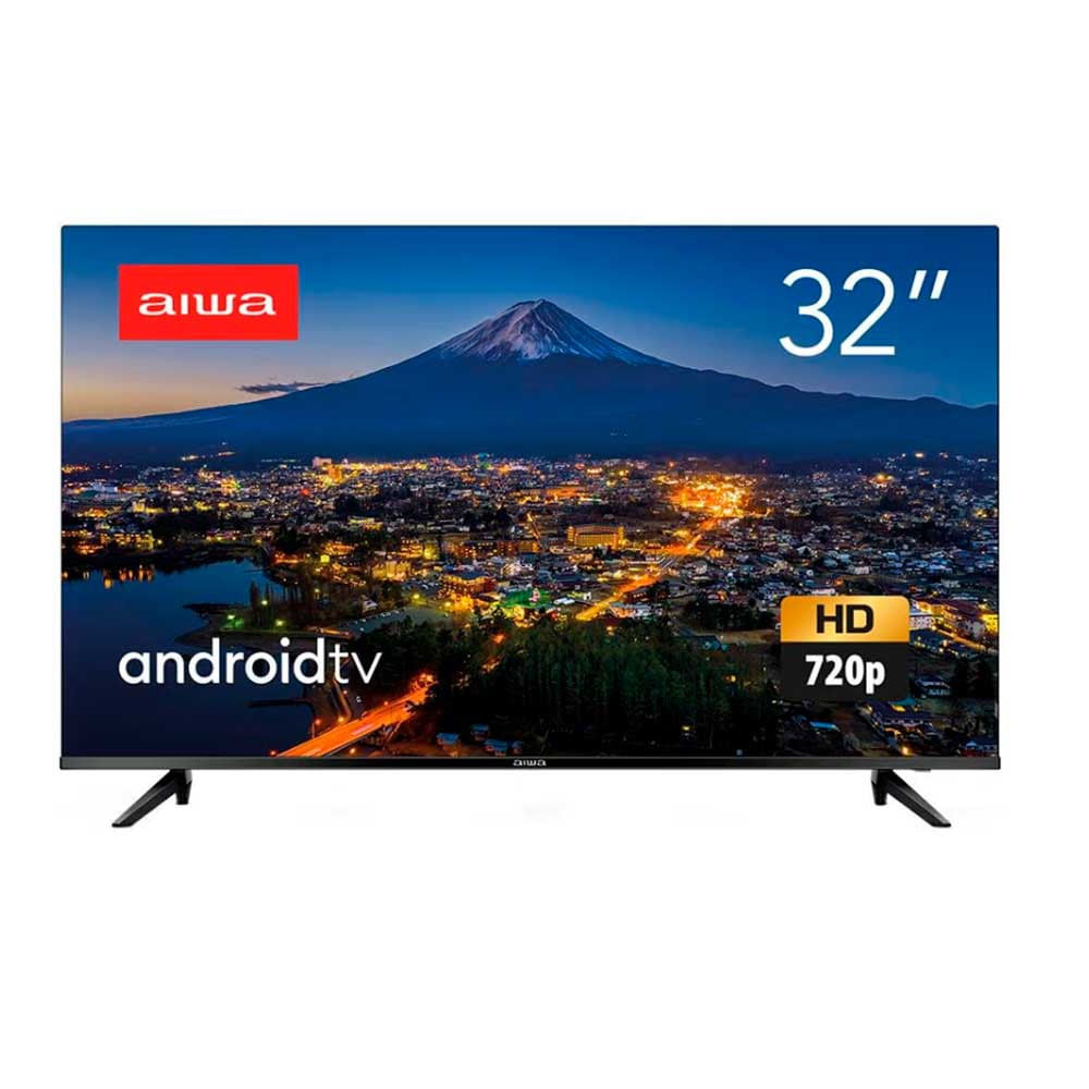 Smart TV 32 Aiwa HD AWS-TV-32-BL-02-A Andr Comando de Voz, Dolby Audio, HDR10, Borda Ultrafina