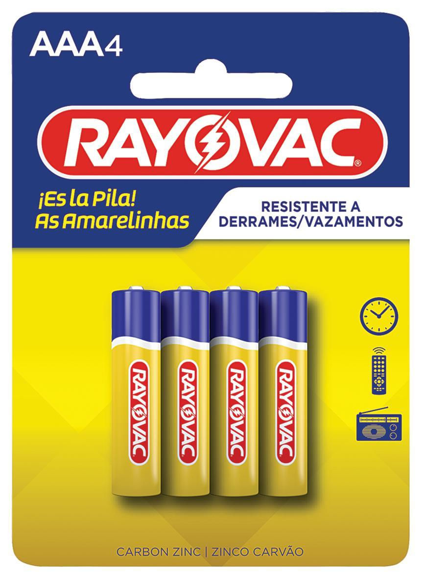 Pilha Palito com 4 Unidades Amarelinha 10307 Rayovac