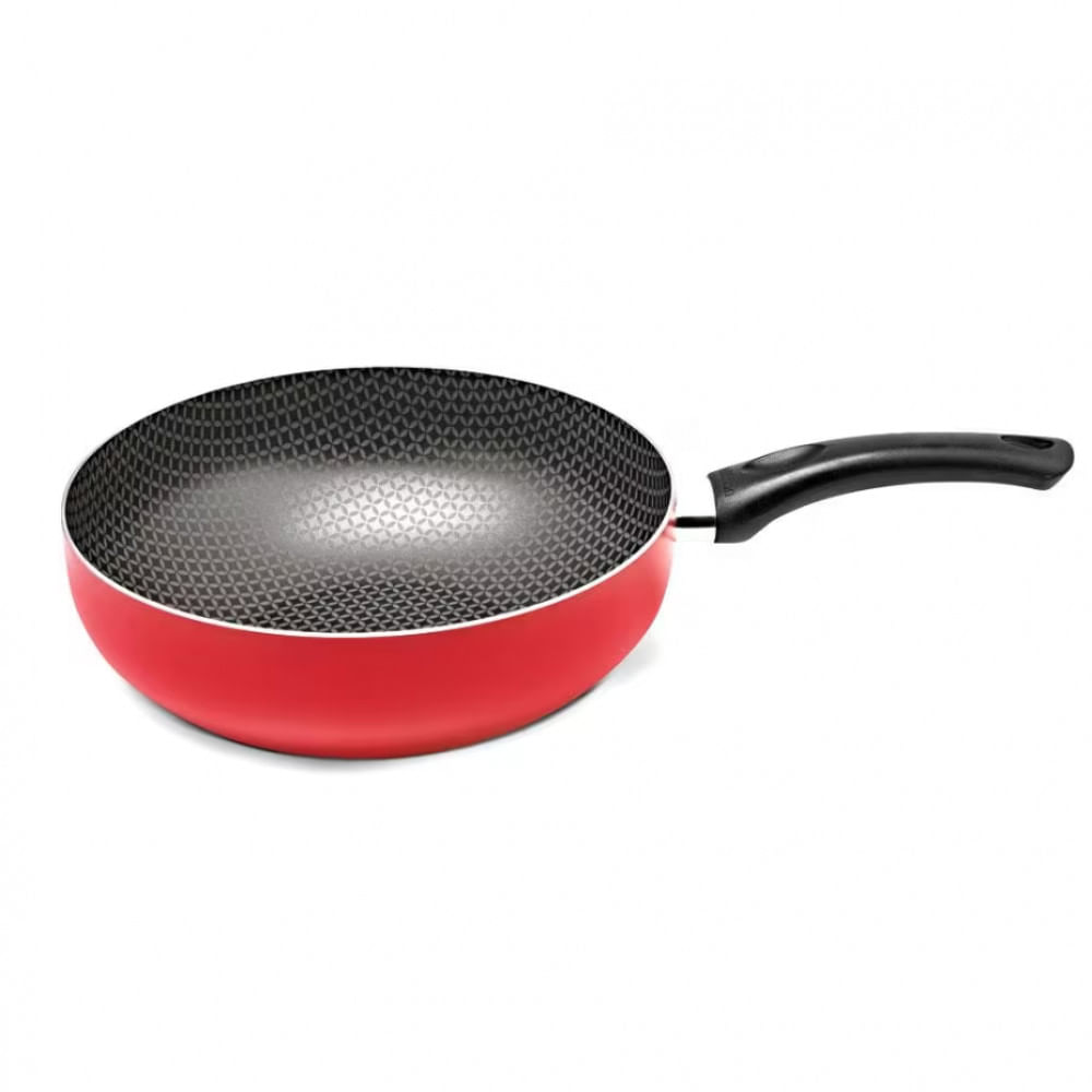 Frigideira Wok Multiflon Páprika com Revestimento Ultra 7 24 cm Vermelho