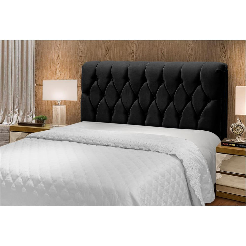 Cabeceira Palladium para Cama Casal Dobue Preto