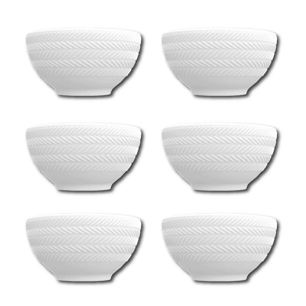 Conjunto de Bowls Germer Chevron em Porcelana 400 ml 6 Peças