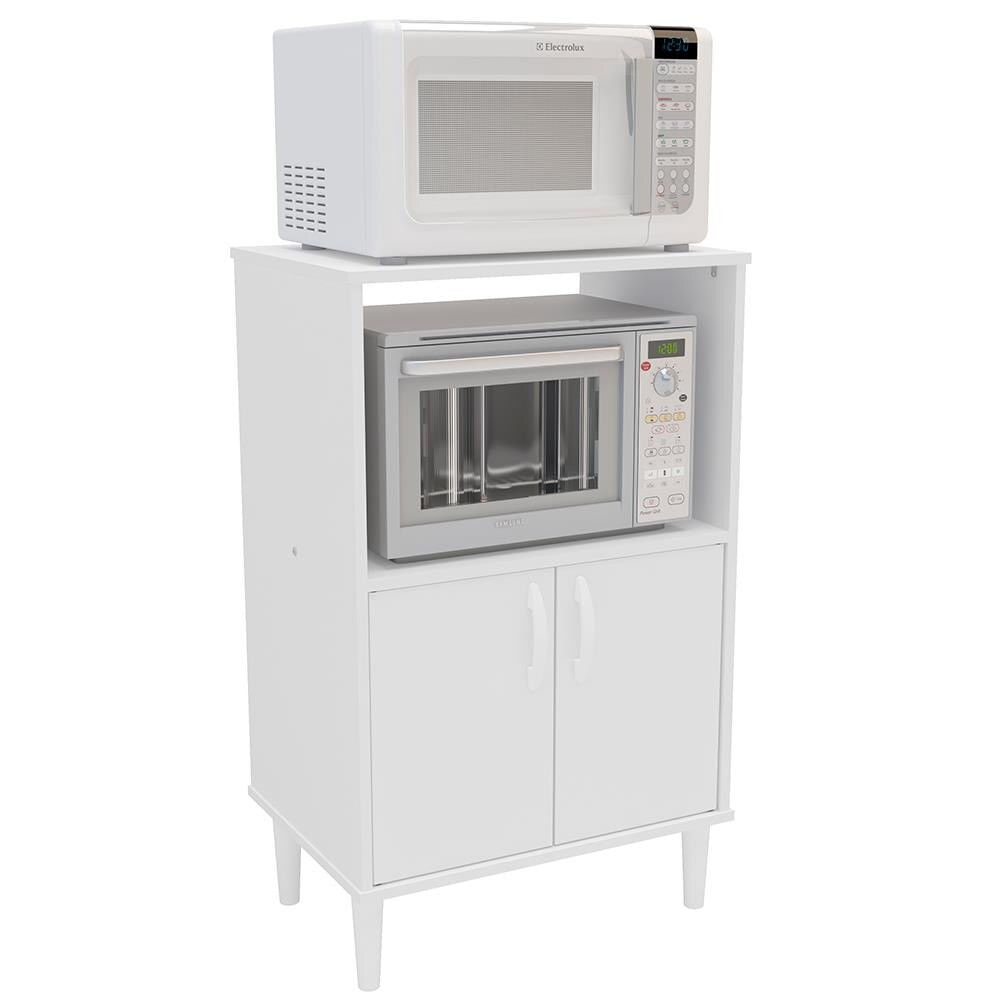 Armário para Micro-ondas Politorno Facility com 2 Portas Branco