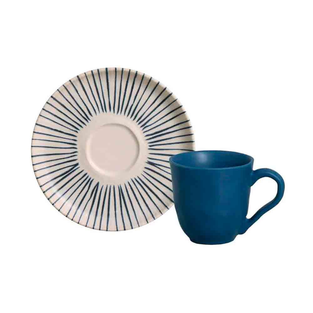 Encontraproduto.com.br - Conjunto C/ 6 Xícaras De Café C/ 6 Pires Bio Stoneware Elemento 120ml