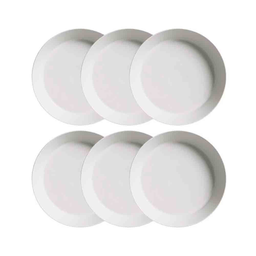 Conjunto com 6 Pratos Fundos Porto Brasil Neo Vit em Stoneware 19,5 cm Cinza