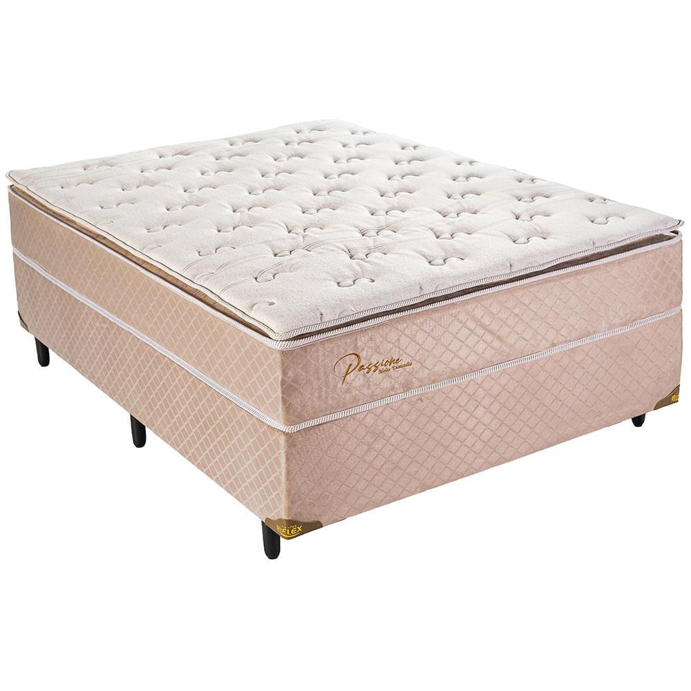 Cama Box Casal Biflex Passione com Pillow Top e Molas Pocket 72 x 138 x 188cm