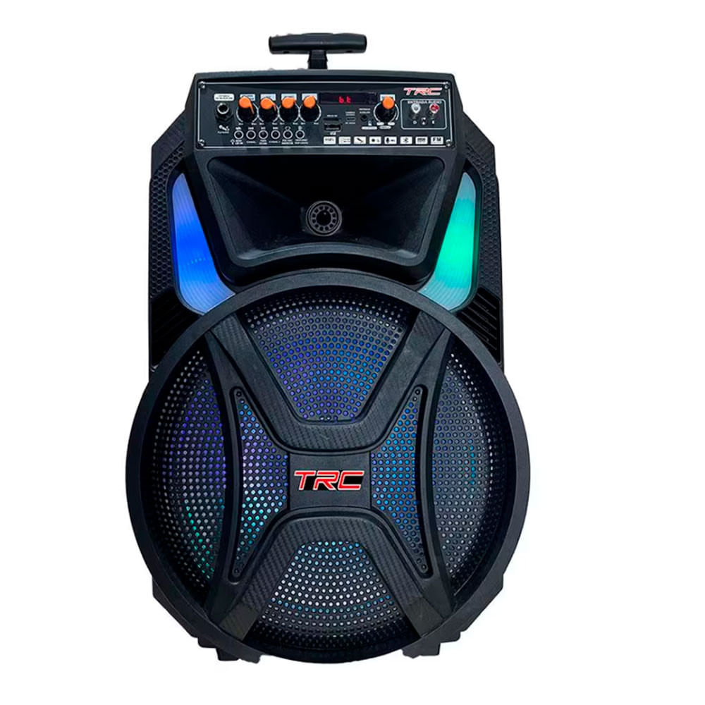 Caixa de Som Amplificada TRC CT 500 com Bluetooth, Rádio FM, Entrada USB, Função Gravação e Iluminação Frontal em Led - 500W
