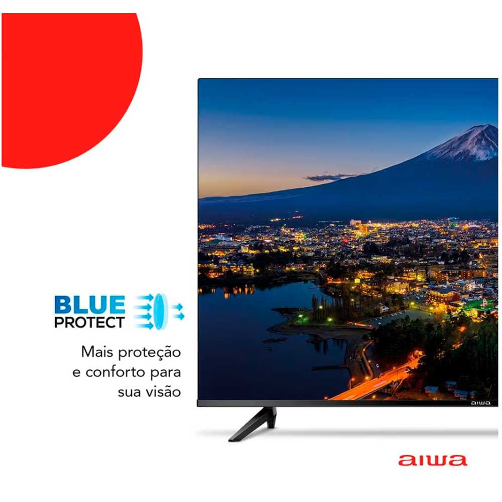 Smart TV 32 Aiwa HD AWS-TV-32-BL-02-A Andr Comando de Voz, Dolby Audio, HDR10, Borda Ultrafina