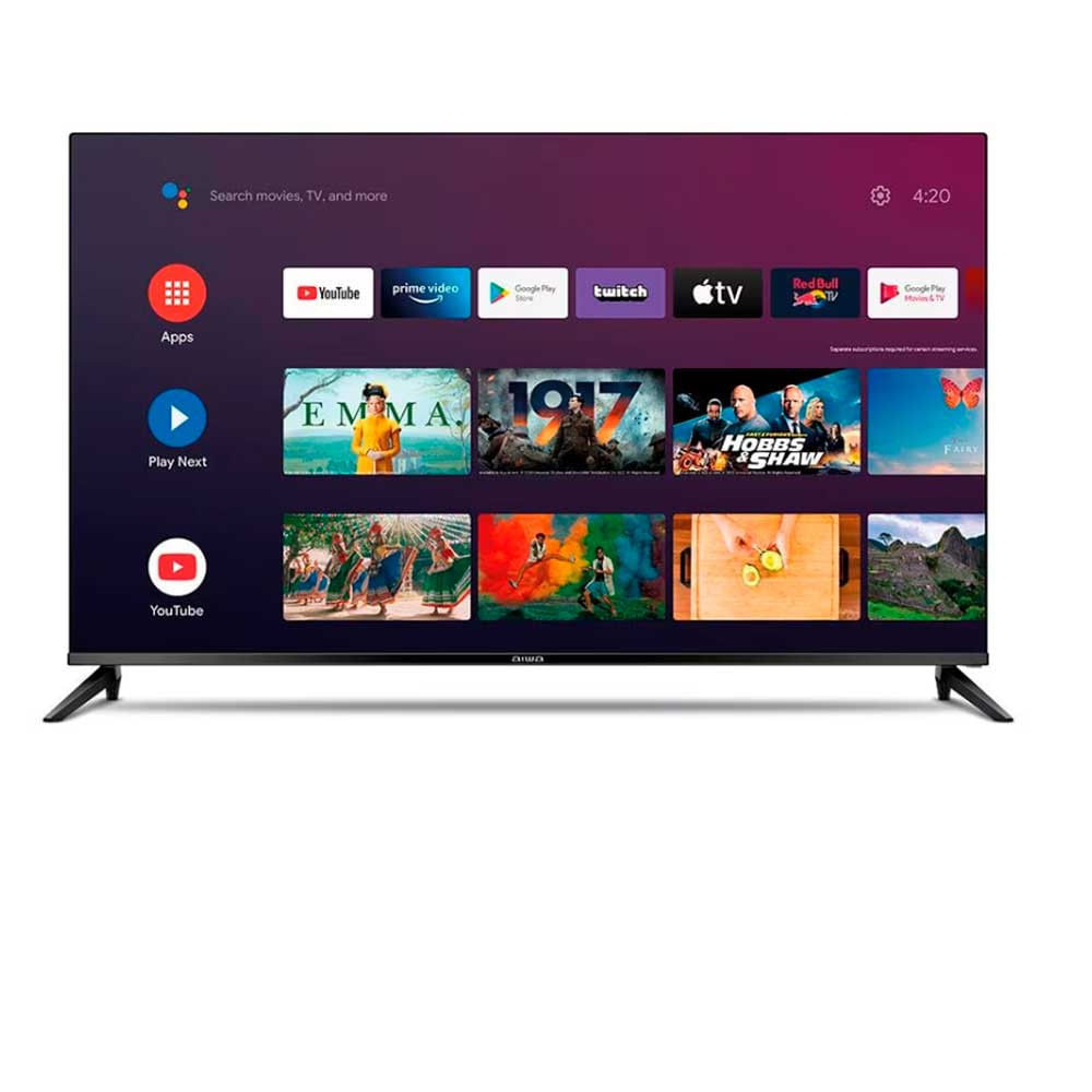Smart TV 32 Aiwa HD AWS-TV-32-BL-02-A Andr Comando de Voz, Dolby Audio, HDR10, Borda Ultrafina Preto