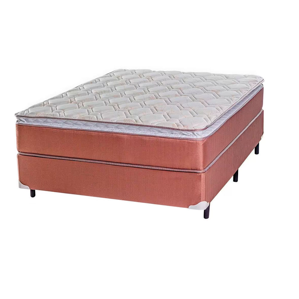 Cama Box de Casal Luckspuma Madri com Molas Bonnel e Pillow Top 66x138x188cm