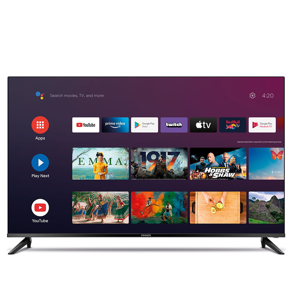 Smart TV AIWA 50” Android 4K Borda Ultrafina HDR10 Dolby Áudio AWS-TV-50-BL-02-A