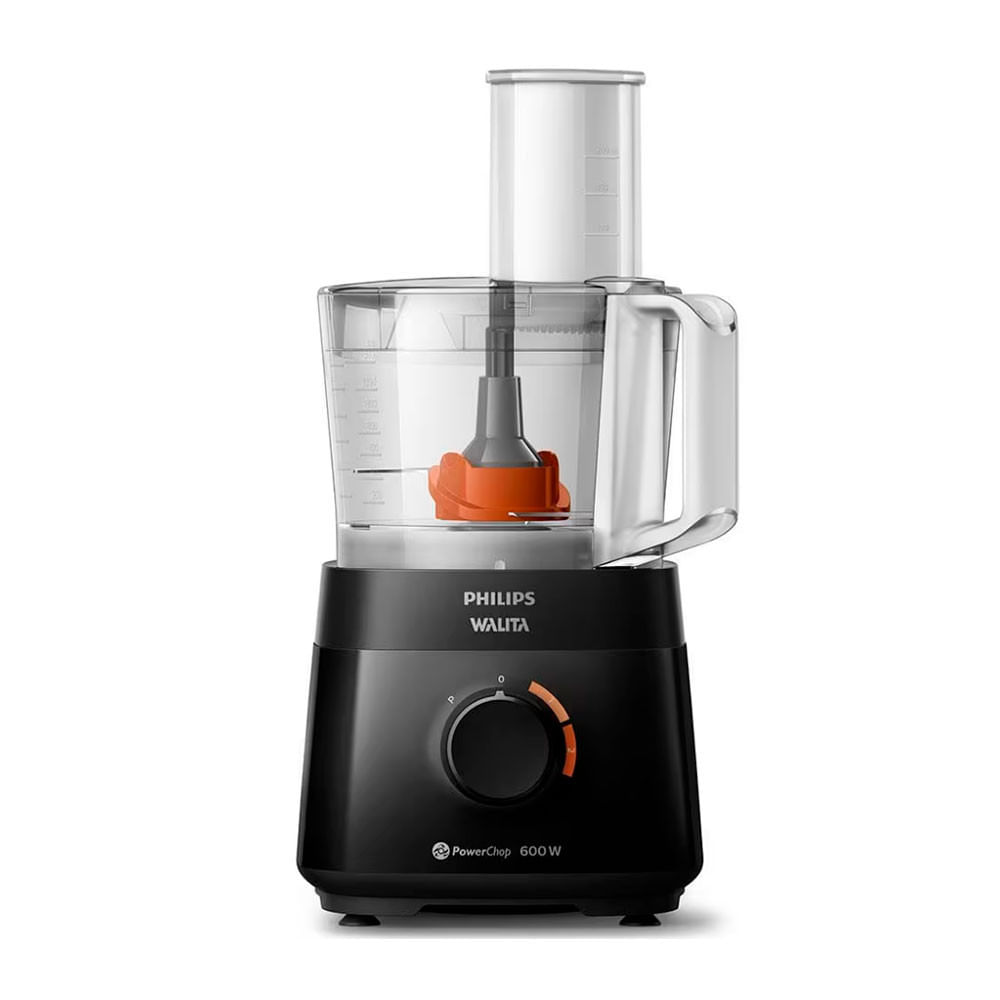 Processador de Alimentos Philips Walita PowerChop RI7300 3 em 1 com 2 Velocidades 600 W Preto / 110V