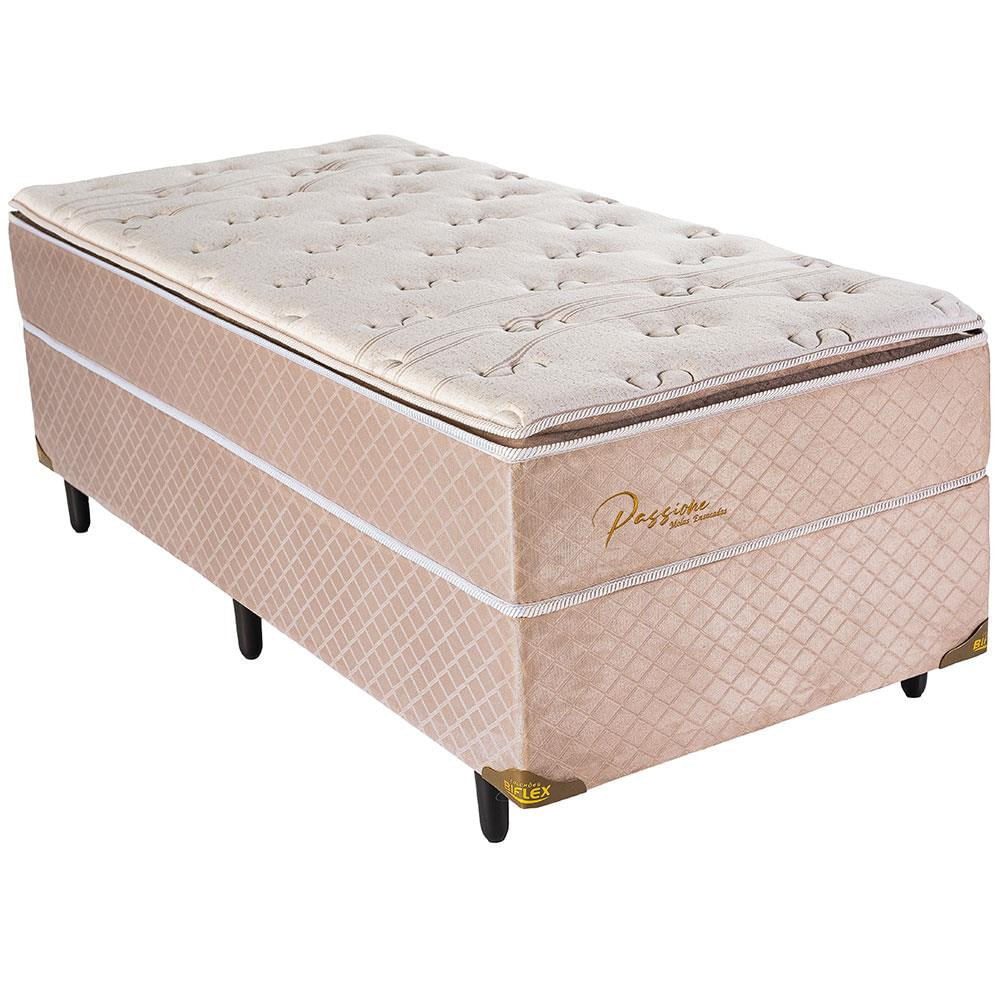 Cama Box Solteiro Biflex Passione com Pillow Top e Molas Pocket 72 x 88 x 188cm