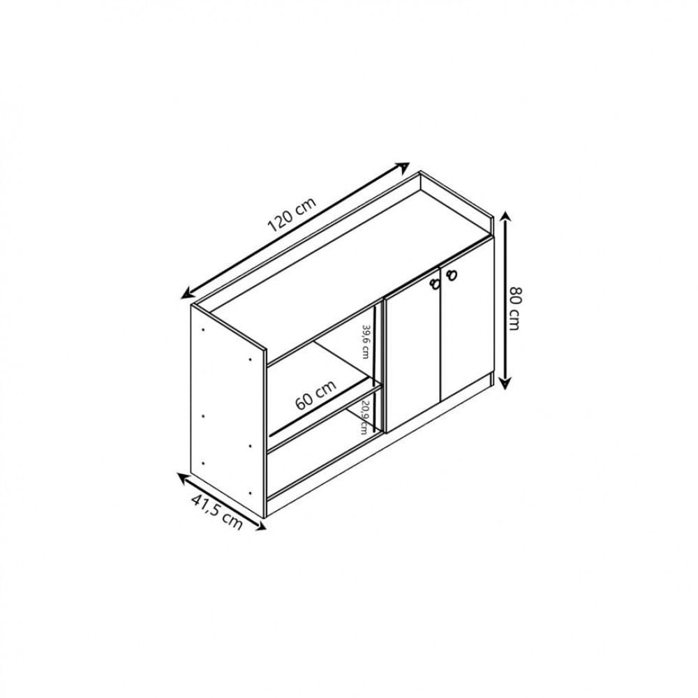 Balcão Micro-ondas Classic com 2 Portas Nova Móbile Branco