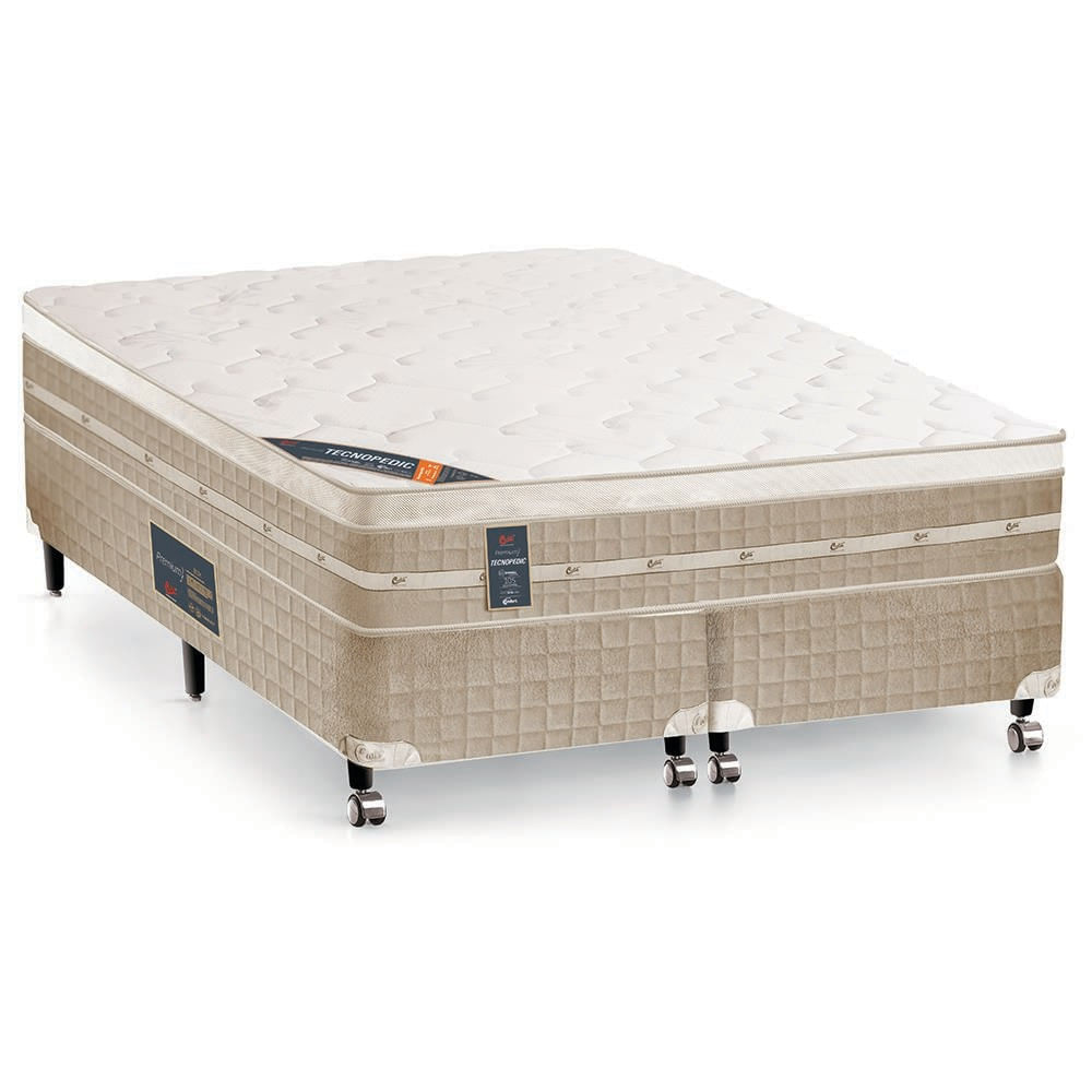 Cama Box Queen Size Premium com Mola Tecnopedic Castor