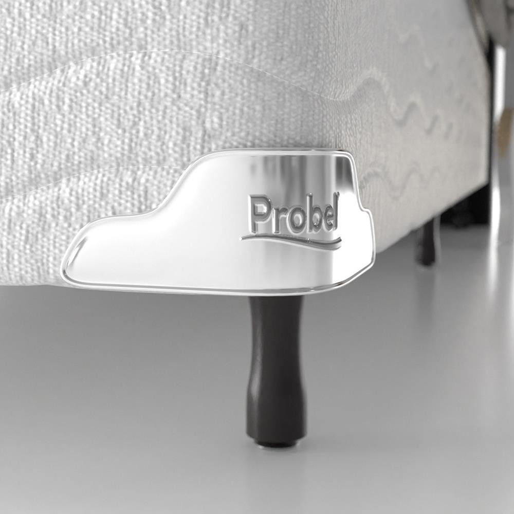 Cama Box King Size Probel Amsterdã D20 D33 com Molas Pocket e Pillow Top 72x193x203 Branco com Preto