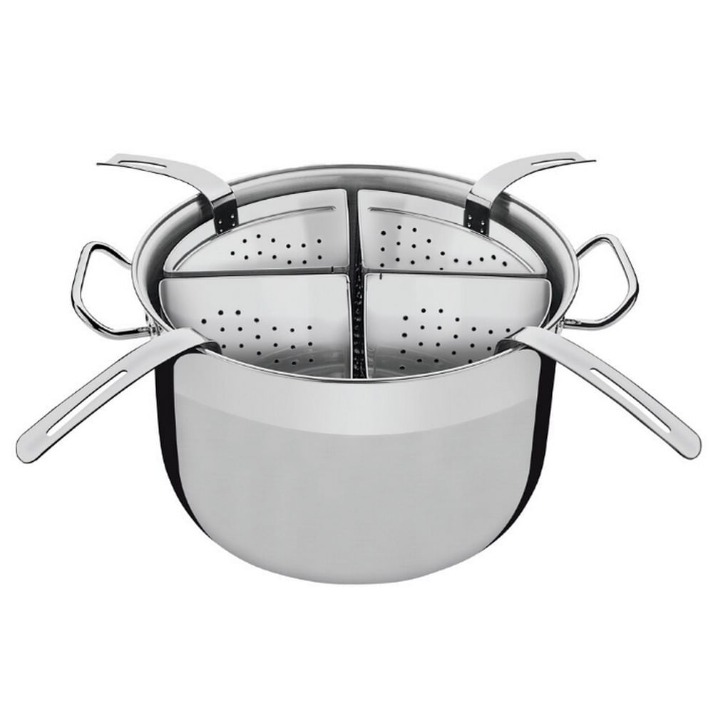 Cozi-pasta Tramontina Professional 4 Recipientes Inox - 5 Peças