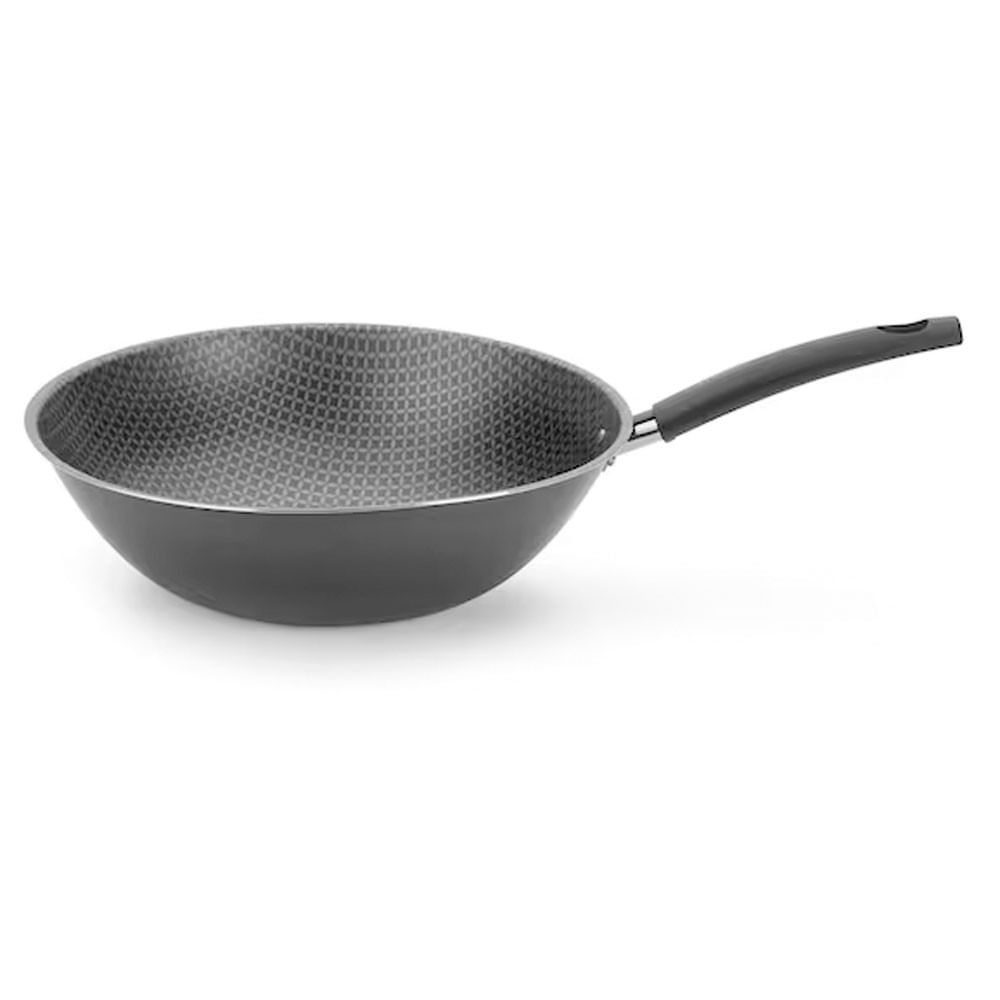 Frigideira Wok Multiflon Essencial Oriental com Revestimento Antiaderente Ultra 7 Preto 28 cm