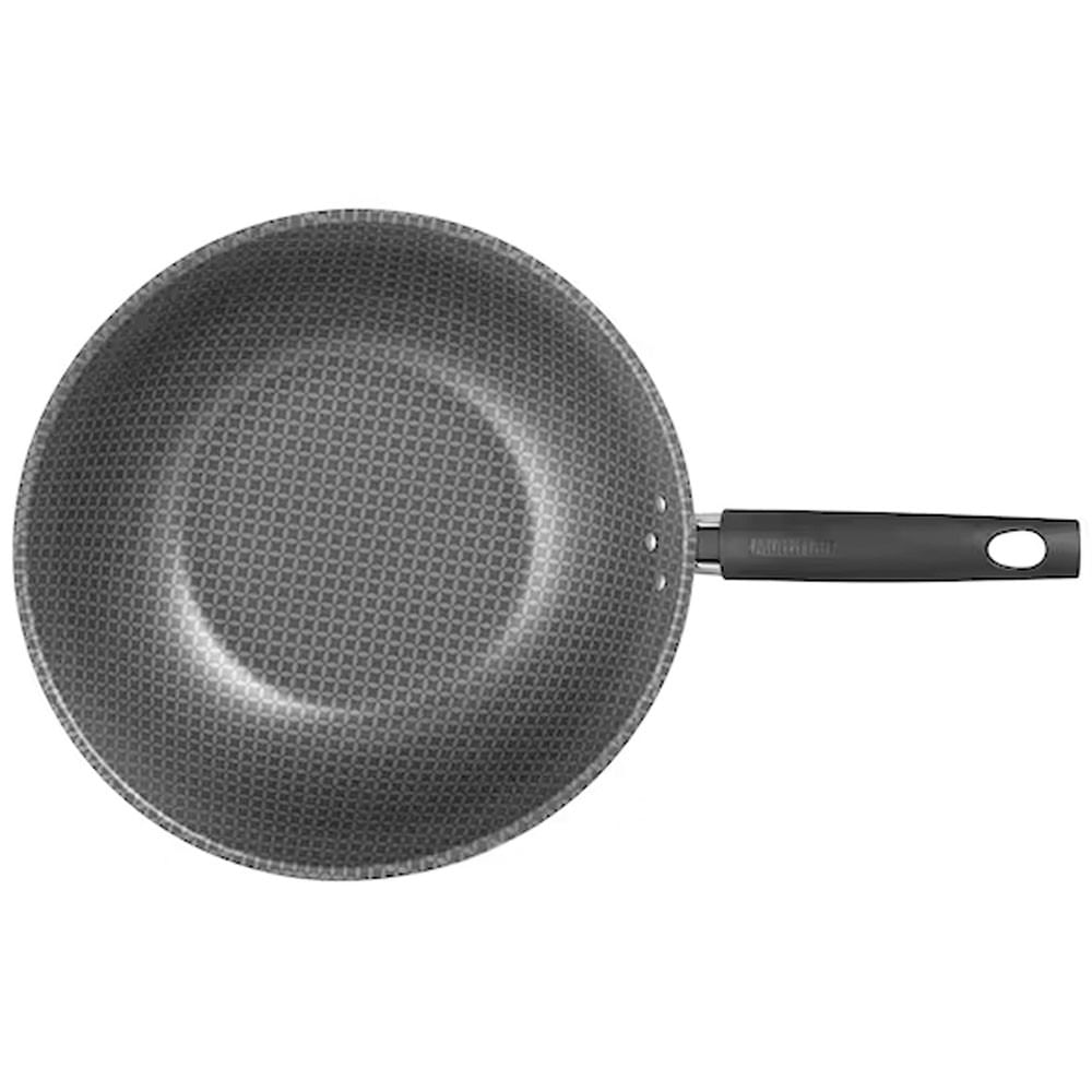 Frigideira Wok Multiflon Essencial Oriental com Revestimento Antiaderente Ultra 7 Preta 24 cm Preto