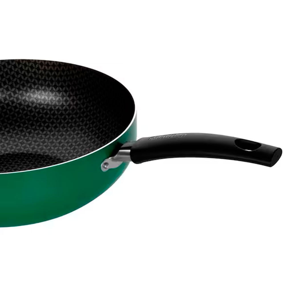 Frigideira Wok Multiflon Color com Revestimento Ultra 7 Verde 28 cm Verde