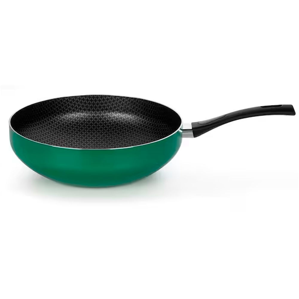 Frigideira Wok Multiflon Color com Revestimento Ultra 7 Verde 28 cm