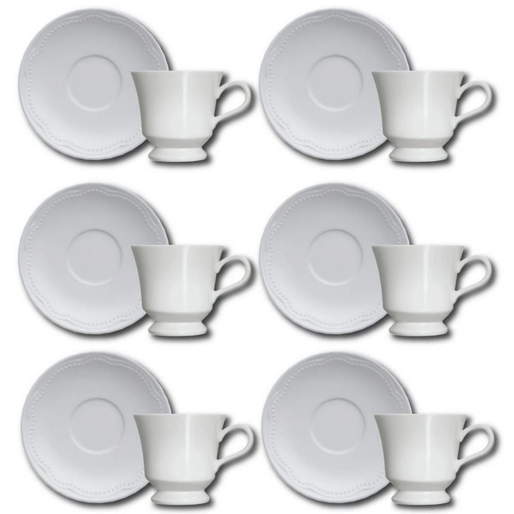 Conjunto de Xícaras para Chá Germer Cottage em Porcelana 240 ml 6 Peças