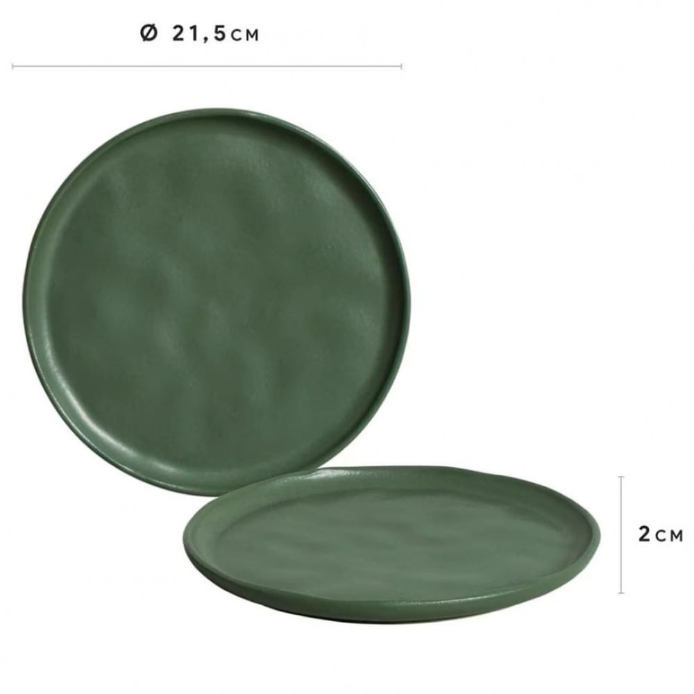 Conjunto de Pratos de Sobremesa Porto Brasil Bio Leaf 21,5cm 6 Peças Verde