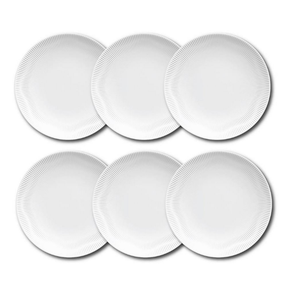 Conjunto de Pratos de Sobremesa Germer Shell em Porcelana 20,5 cm 6 Peças