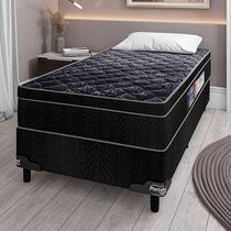 Cama Box de Solteiro Portobel + Colchão de Solteiro Portobel Diplomata Orthopedic com Espuma D-45 65x88x188 cm