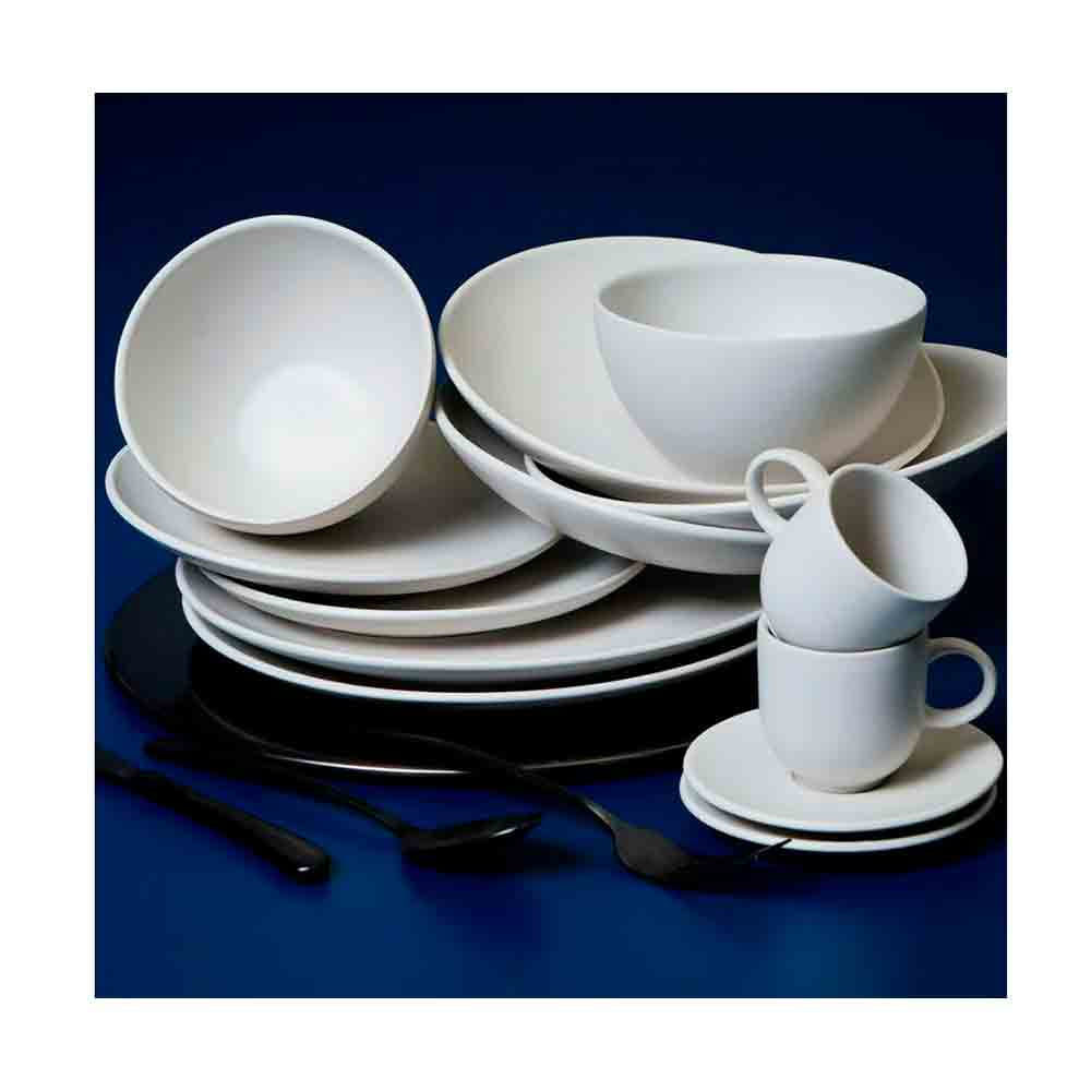 Conjunto com 6 Pratos Rasos Porto Brasil Coup Vit em Stoneware 26 cm Cinza