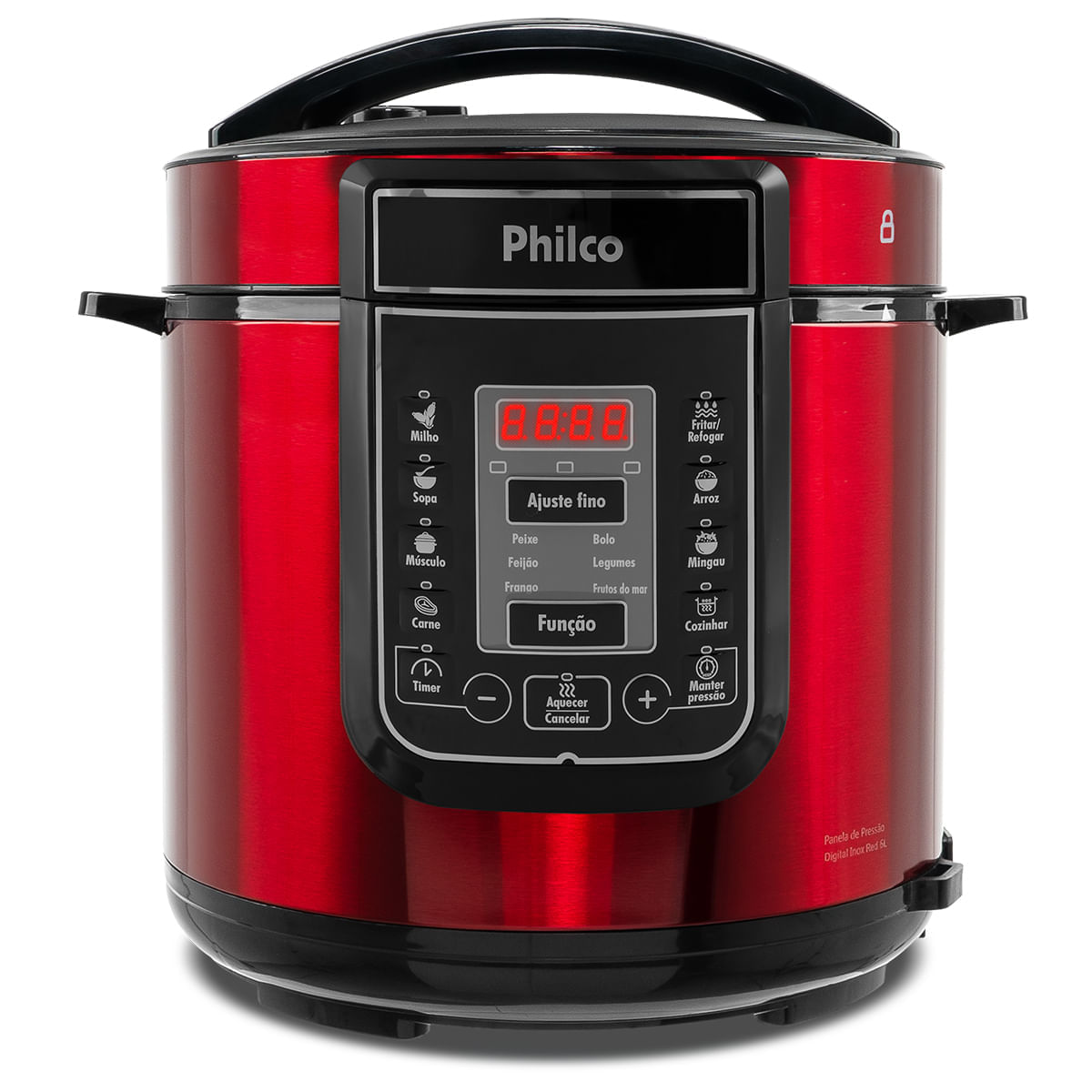 Panela de Pressão Digital Philco 6L Inox Vermelha 127V