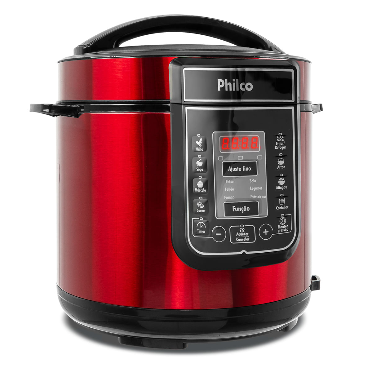 Panela de Pressão Digital Philco 6L Inox Vermelha 127V