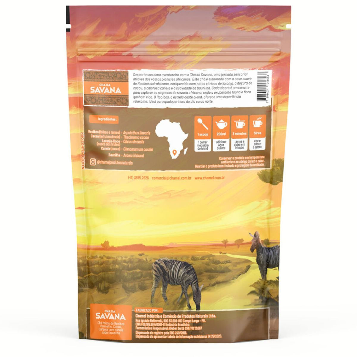 Chá da Savana 50g (Rooibos, Cacau, Laranja e Canela, c/aroma natural de Baunilha)  2 Pacotes