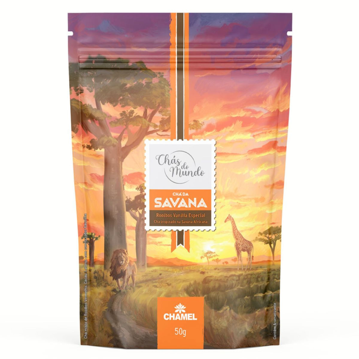 Chá da Savana 50g (Rooibos, Cacau, Laranja e Canela, c/aroma natural de Baunilha)  2 Pacotes