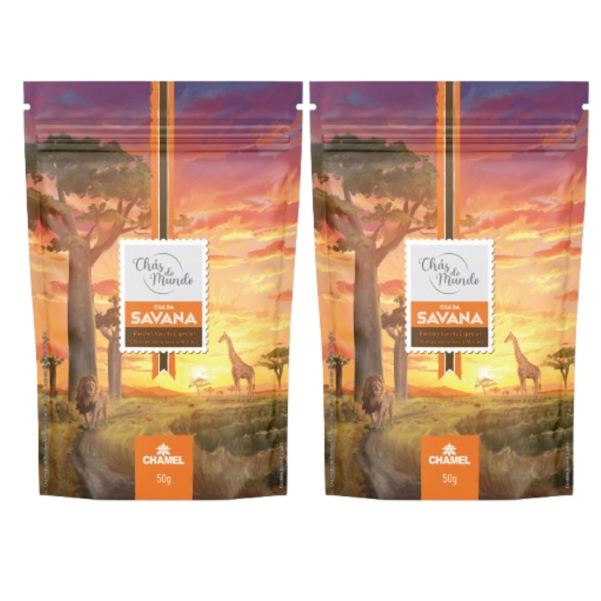 Chá da Savana 50g (Rooibos, Cacau, Laranja e Canela, c/aroma natural de Baunilha)  2 Pacotes