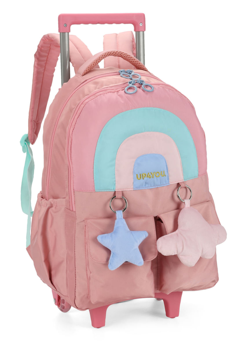 Kit Mochila Infantil Com Estojo Estrela Cadente Rosa - Up4You