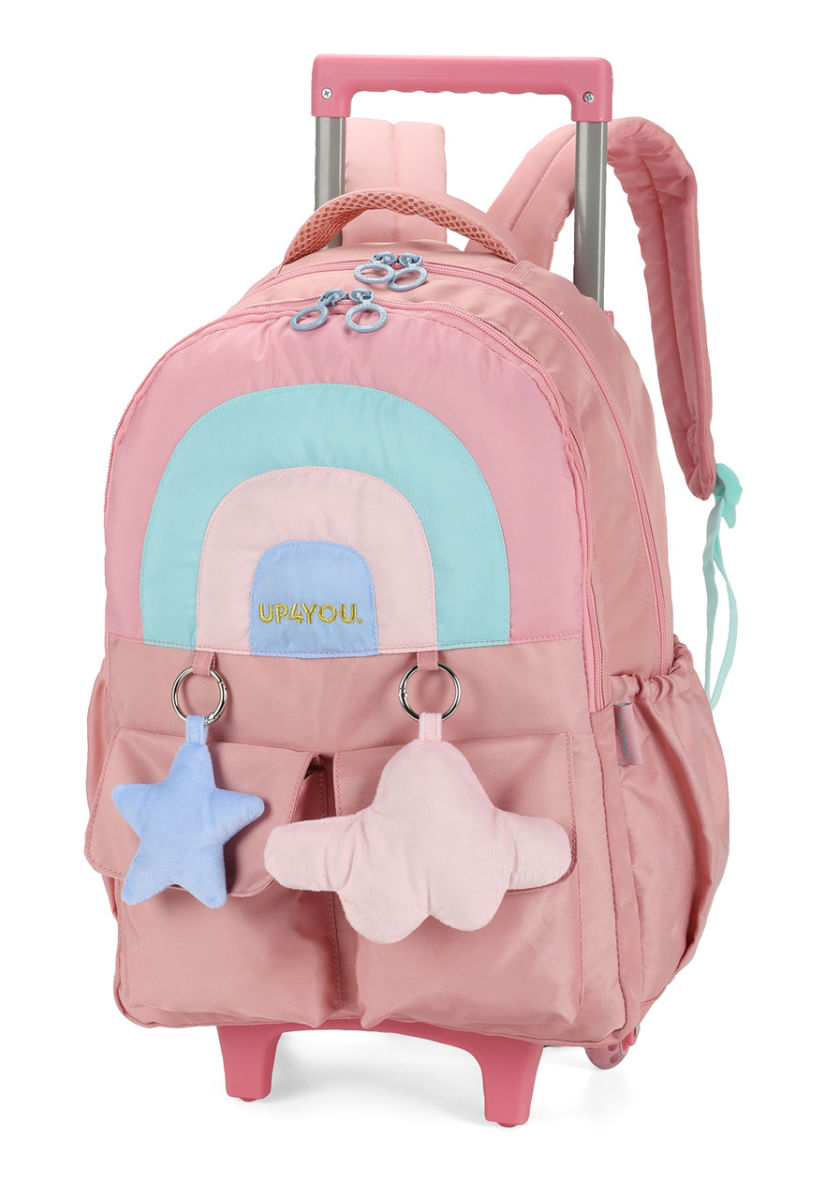 Kit Mochila Infantil Com Estojo Estrela Cadente Rosa - Up4You