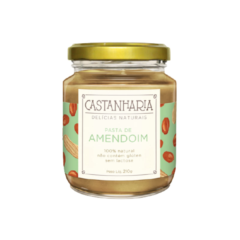 Pasta de Amendoim Zero Açúcar Vegana Castanharia 210g