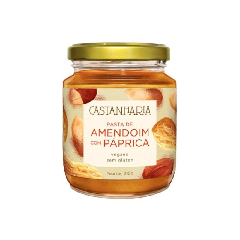 Pasta de Amendoim com Páprica Zero Açúcar Vegana Castanharia 210g