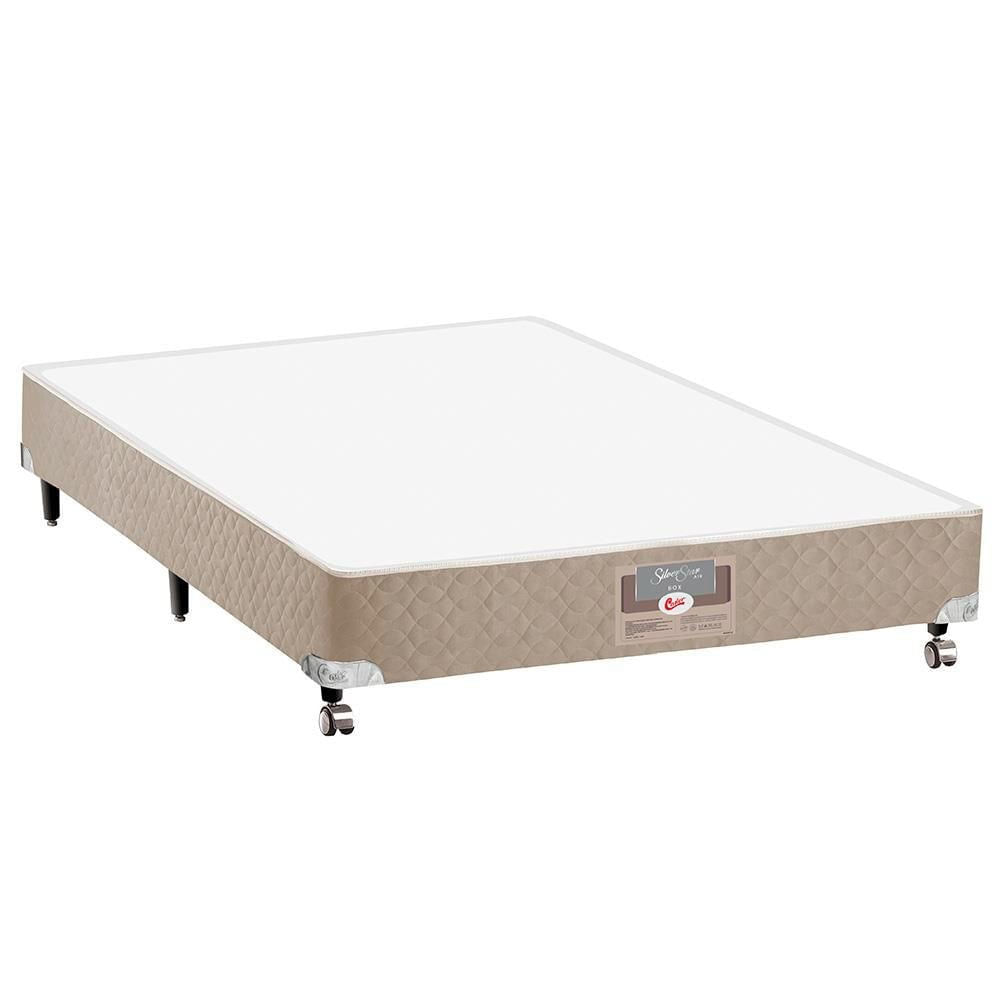 Cama Box Casal Silver Star Air com Mola Pocket 71x138x188cm Castor Branco com Bege