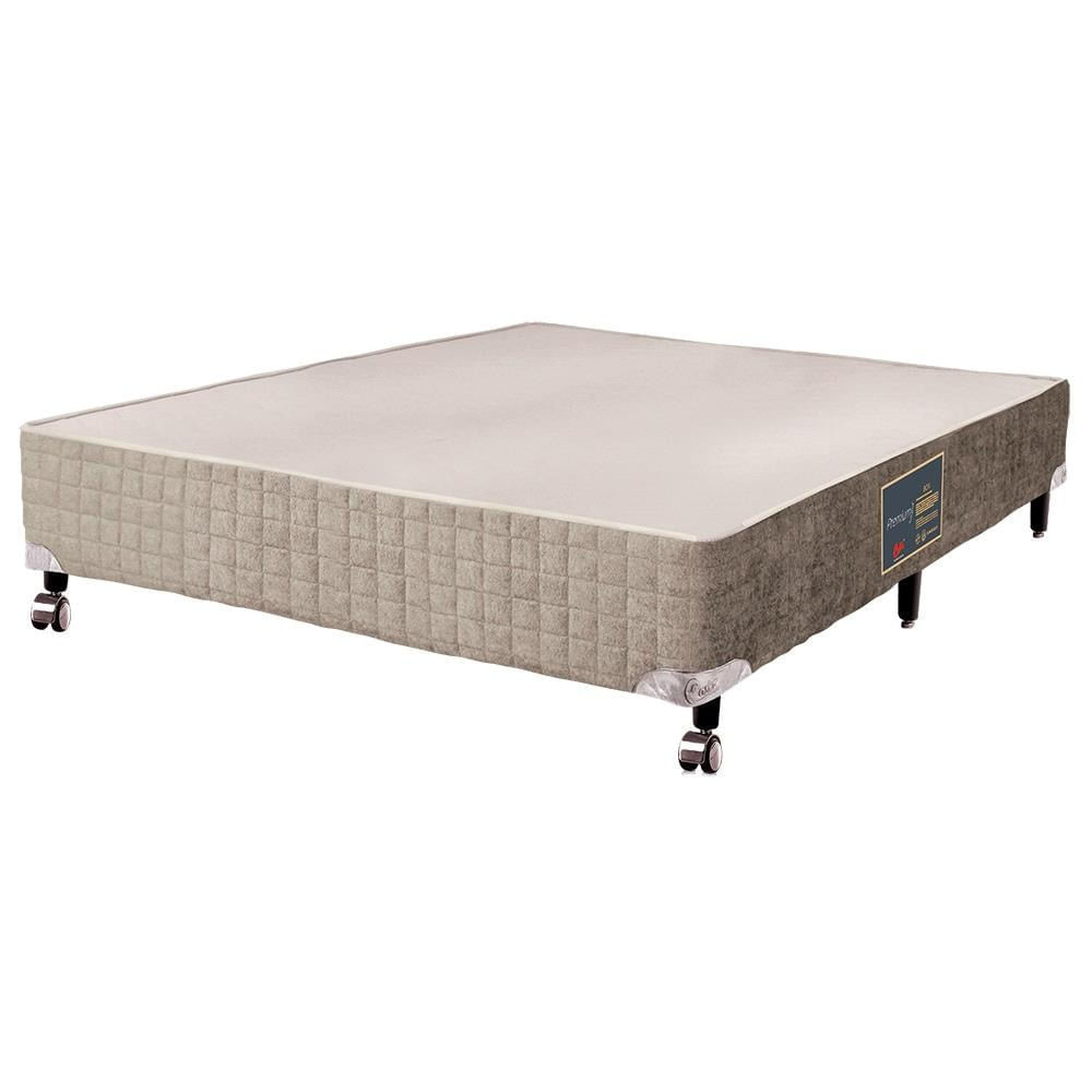 Cama Box Casal Premium com Mola Tecnopedic 69x138x188cm Castor Branco com Bege