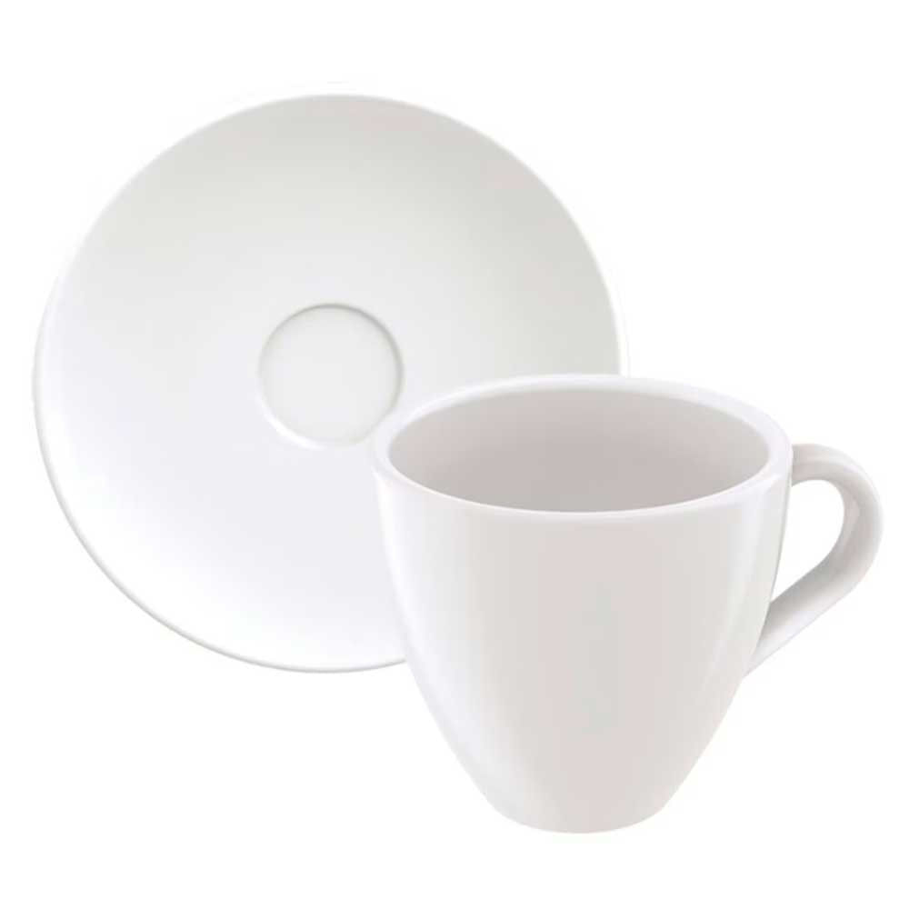 Conjunto com 6 Xícaras e Pires para Expresso Tramontina Paola em Porcelana 95 ml Branco