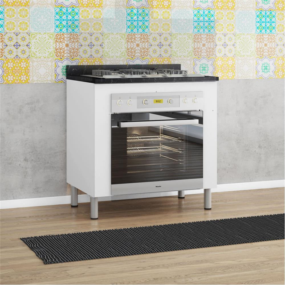 Balcão para Forno e Cooktop Rubi com 4 Bocas Bartira Branco