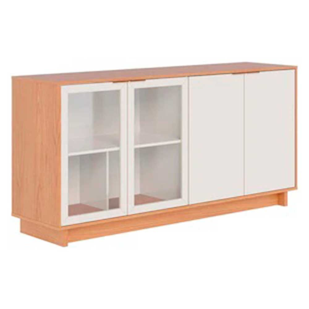 Buffet Vitória com 4 Portas e 4 Prateleiras Colibri Freijó com Off White