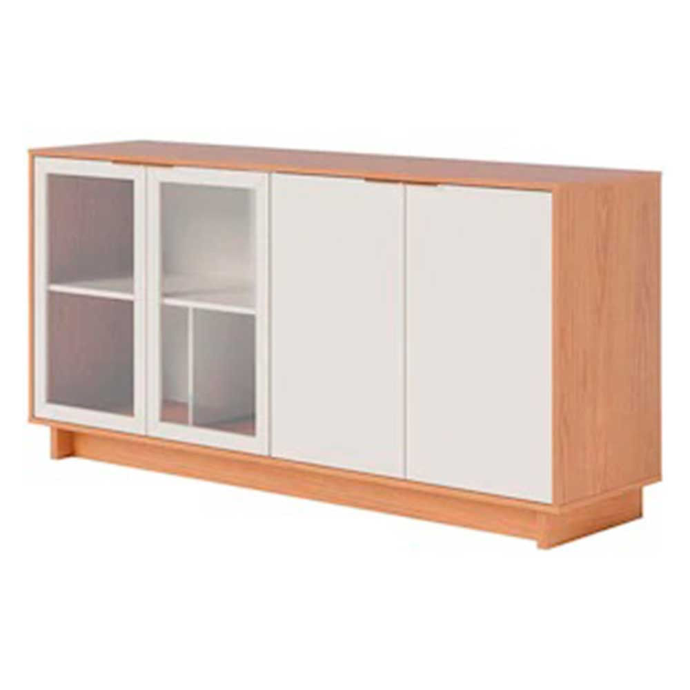 Buffet Vitória com 4 Portas e 4 Prateleiras Colibri Freijó com Off White