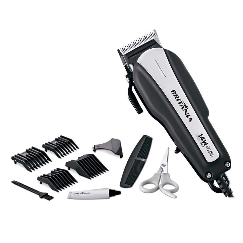 Máquina de Cortar Cabelo Britânia Inox 4 pentes