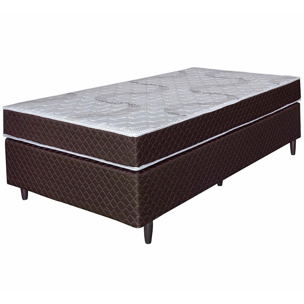 Cama Box Solteiro Umaflex Orleans com Molas Ensacadas 58x88x188cm Marrom com Branco