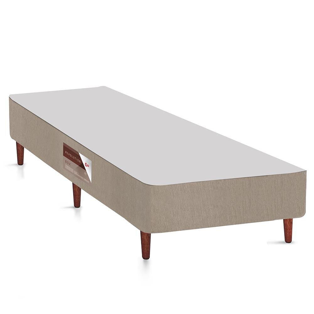 Cama Box Solteiro Castor Revolution com Molas Ensacadas 66x88x188cm Branco com Bege