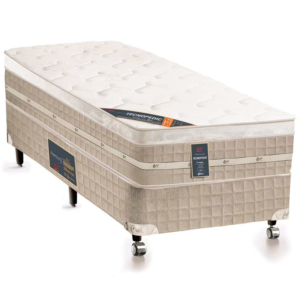 Cama Box Solteiro Premium com Mola Tecnopedic 69x88x188cm Castor