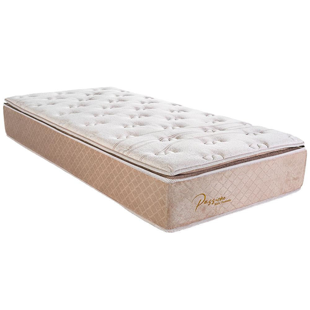 Cama Box Solteiro Biflex Passione com Pillow Top e Molas Pocket 72 x 88 x 188cm Areia